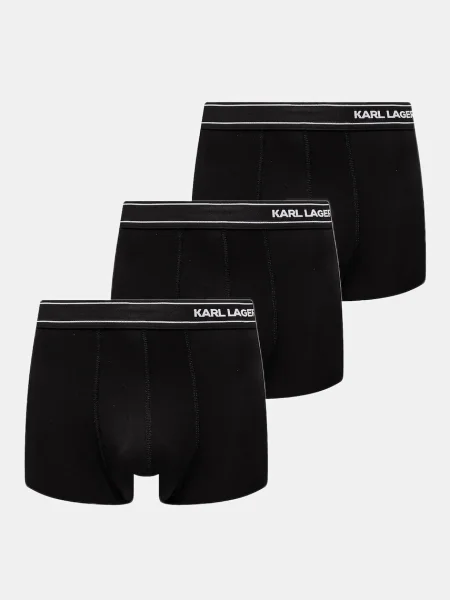 Férfi boxeralsók KARL LAGERFELD Stripe Logo Micro Trunk 3 pár black. Méret: S fekete