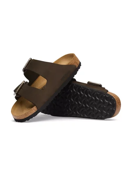 Birkenstock чехли от набук Arizona Wire Buckle Nubuck Leather кафяво
