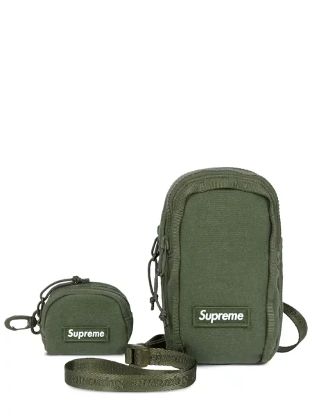 Geanta crossbody Supreme cu autograf verde
