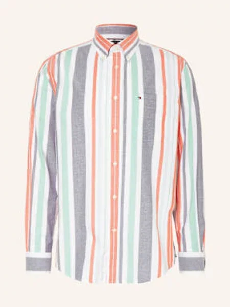 Tommy Hilfiger Košile Oxford Regatta Stripe Relaxed Fit oranžová/ modrá bílá