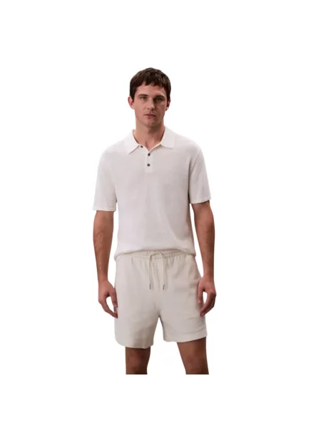 Szorty dresowe z tunelem Calvin Klein Jeans białe