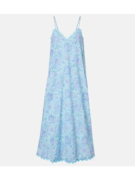 Rochie midi Juliet Dunn cu model floral albastru
