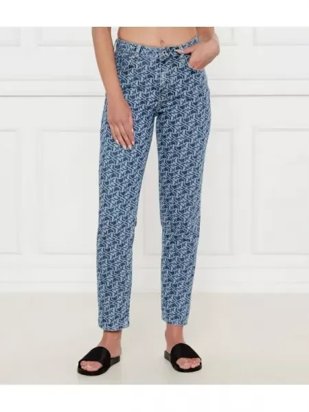 Karl Lagerfeld Jeans Blugi | Mom Fit | mid rise albastru