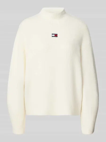 Sweter o kroju relaxed fit z domieszką wełny z alpaki Tommy Jeans biały