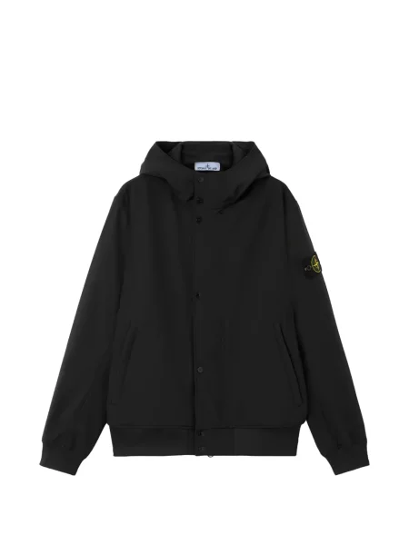 Softshellová bunda Stone Island s kapucí s kamínky černá