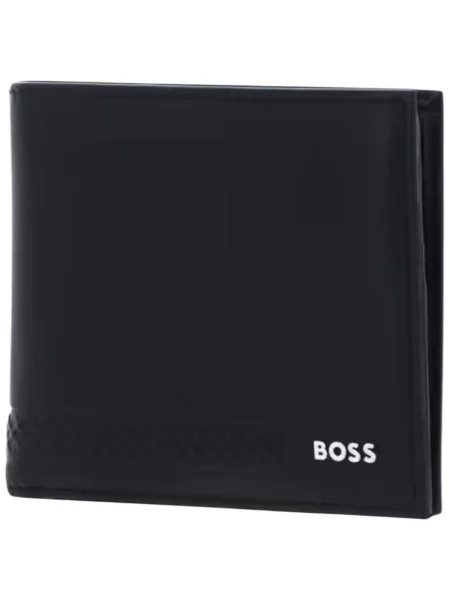 BOSS BLACK De piele portofel GB_Monogram negru