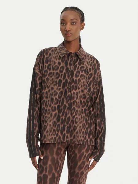 Cămașă Adidas cu imagine cu model leopard maro