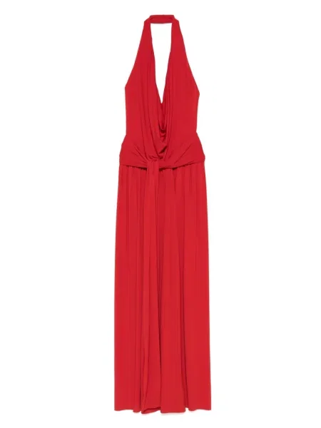 Rochie Nissa cu gât halter de costum roșu