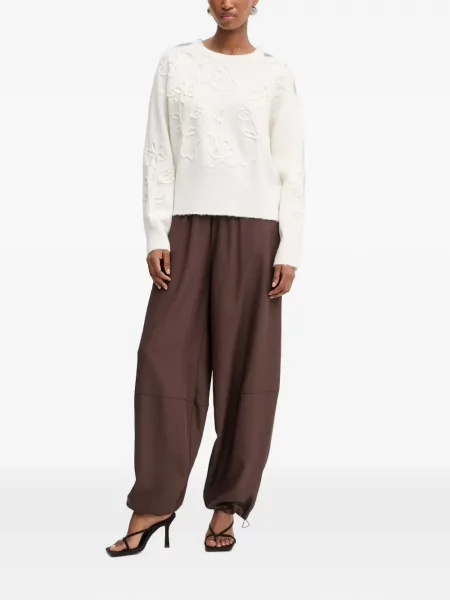 Pulover Morgan cu model floral alb