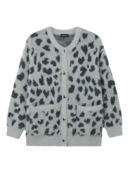 Cardigan Tout A Coup cu imprimeu animal print gri
