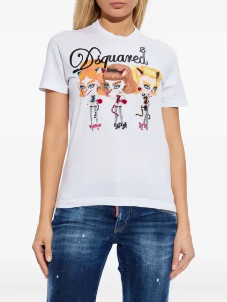 Tricou Dsquared2 cu imagine alb