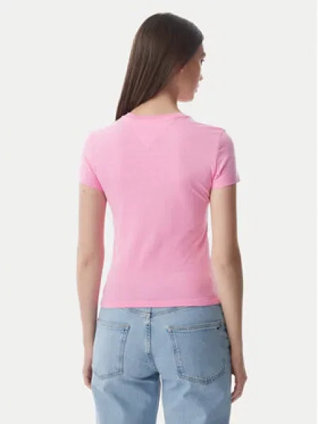 Tommy Jeans Majica Ess Logo Svetlo rožnata