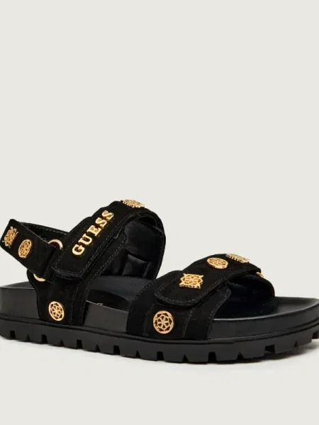 GUESS Sandale cu baretă FLORIZI auriu negru