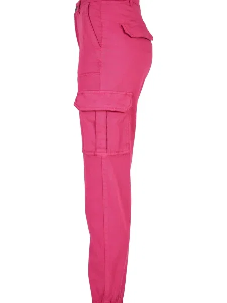 Pantaloni Urban Classics din țesătură twill roz