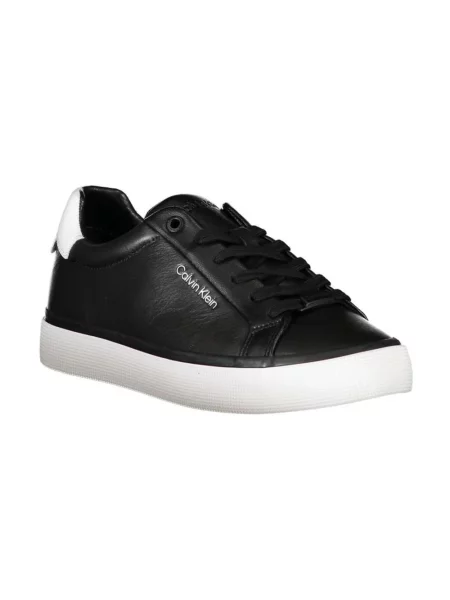 Trampki Calvin Klein skórzane eleganckie sznurowane czarne