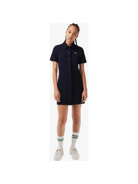Granatowa sukienka Lacoste Minimal Logo 32 niebieska