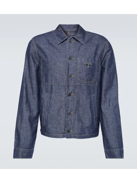 Lanena košulja Prada plava