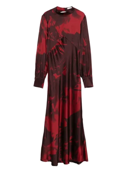 Rochie maxi Gestuz cu model floral cu imagine de costum roșu