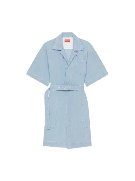 Sukienka jeansowa Kenzo klasyczna niebieska
