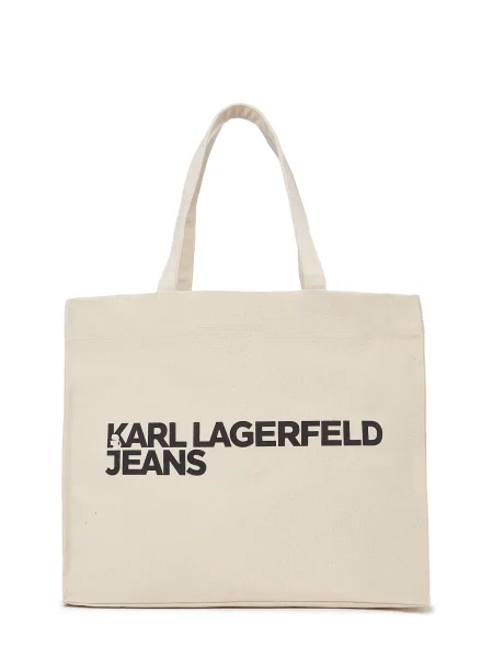 KARL LAGERFELD JEANS Μεγάλη τσάντα μπεζ μαύρο
