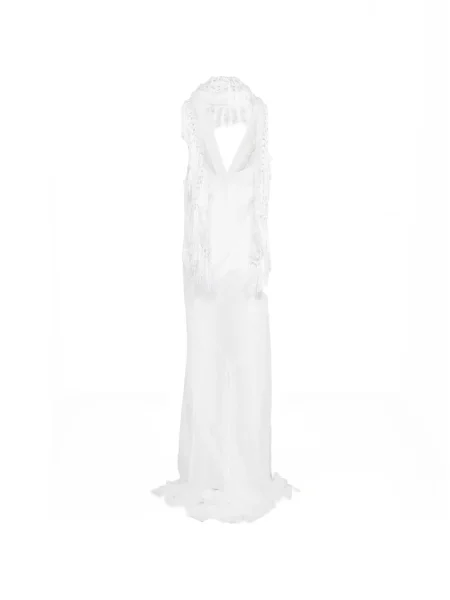 Rochie maxi Blumarine cu decolteu în V alb