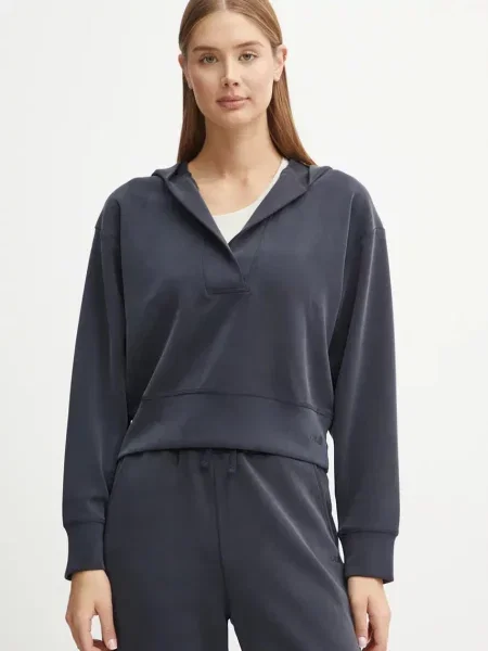 Суичър с качулка Casall с качулка сиво