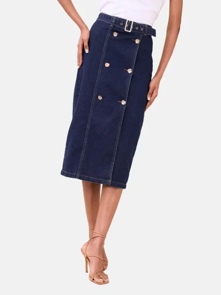 Lipsy Fustă denim albastru