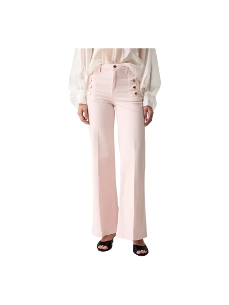 ViCOLO jeansy wide leg różowe