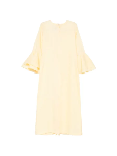 Rochie Bambah de in cu volane galben