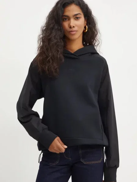 Pulover BOSS s kapuco črna