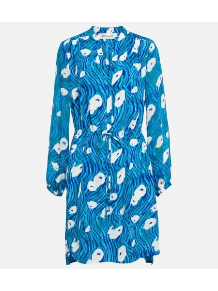 Rochie Diane Von Furstenberg cu imagine albastru