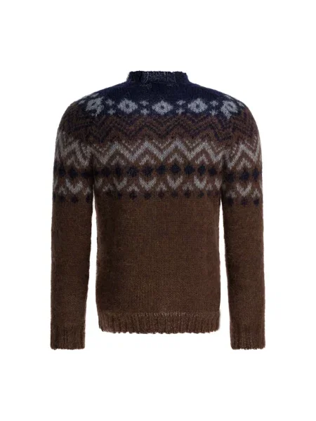 Sweter Rakki wełniany brązowy