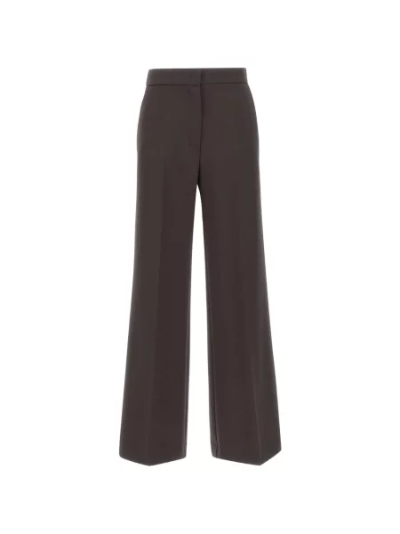 Pantaloni palazzo Kaos cu talie înaltă maro