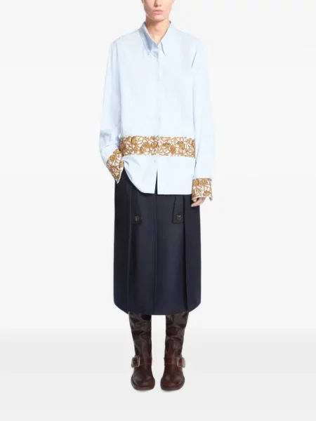 Cămașă Dries Van Noten din poplin albastru