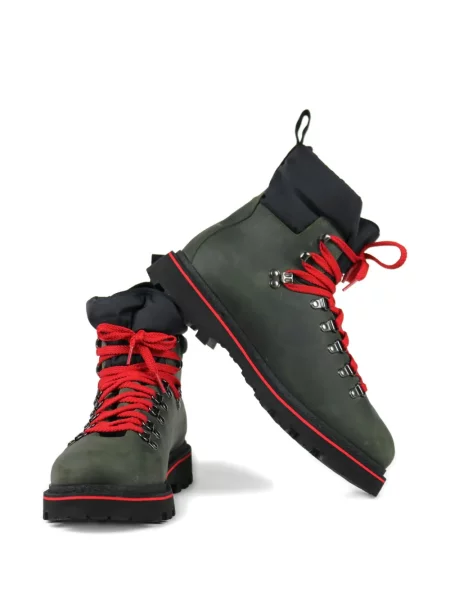 Botine Monpiz cu șireturi din dantelă verde