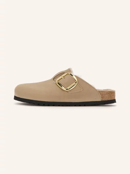 Pantofle Birkenstock s přezkou béžové