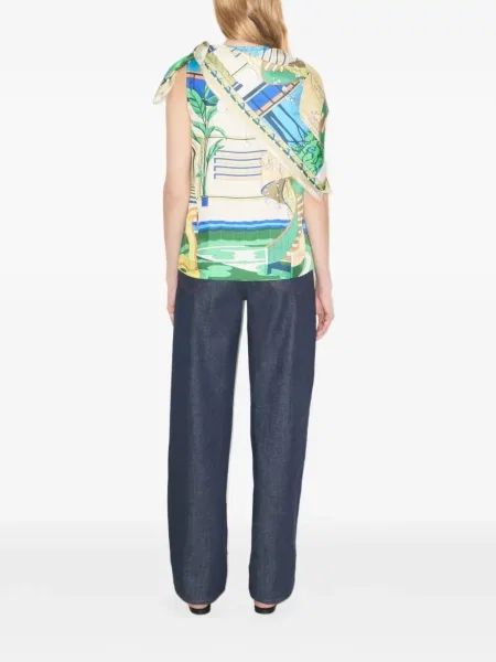 Top Tory Burch de mătase albastru