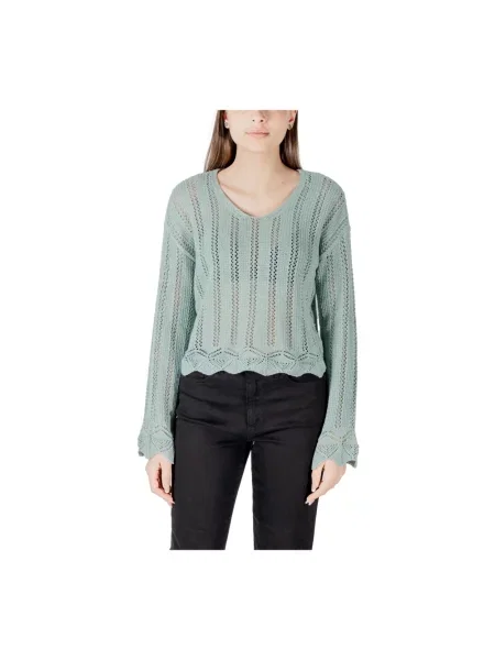 Sweter Only z dekoltem w serek z długim rękawem czarny