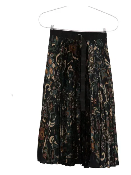 Spódnica plisowana Sacai z nadrukiem z wzorem paisley niebieska