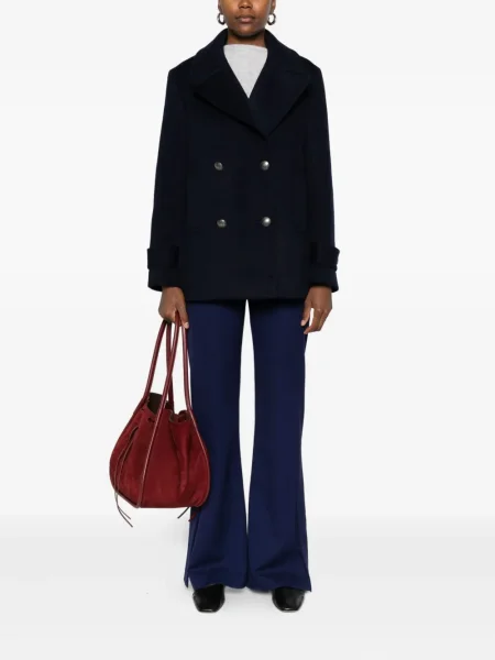 Pantaloni Patrizia Pepe cu broderie albastru