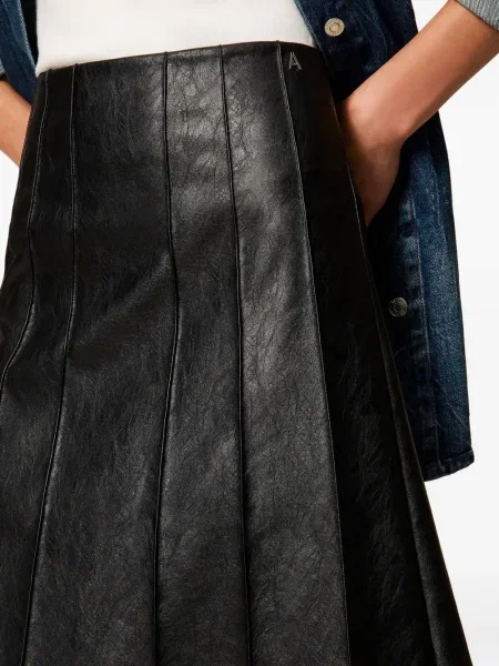 Fusta plisata Twinset plisată până la genunchi negru
