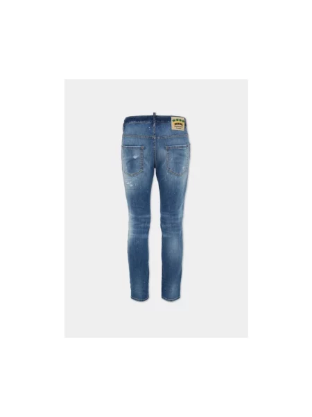 Jeansy Dsquared2 z dziurami niebieskie