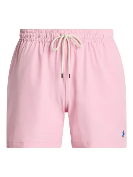 Slip de baie Polo Ralph Lauren cu broderie din piele de căprioară în carouri albastru