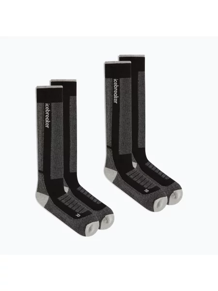 Șosete de schi pentru bărbați Icebreaker Merino Ski+ Medium OTC 2 Pack black/ether/graphite negru