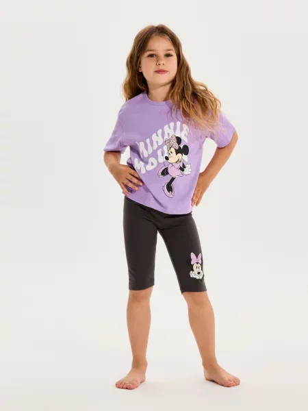 Sinsay dvoudílná pyžama s potiskem Minnie Mouse levandulová