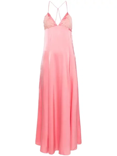 Rochie maxi Forte_forte de mătase roz