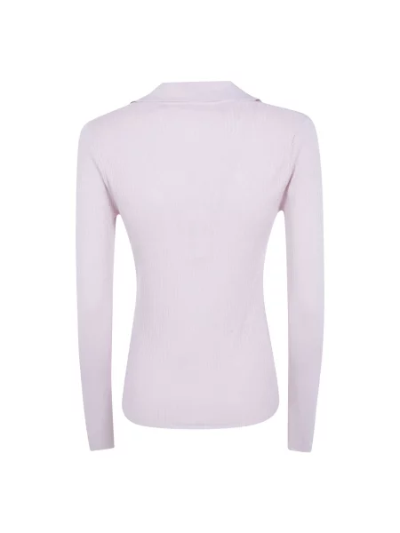 Sweter Max Mara z dekoltem w serek różowy