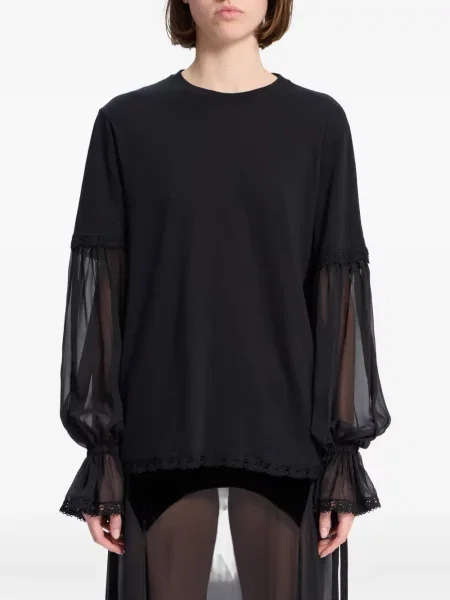 Tricou Ann Demeulemeester din dantelă negru