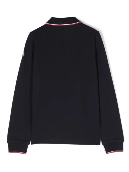 Koszulka polo dziecięca Moncler Enfant niebieska