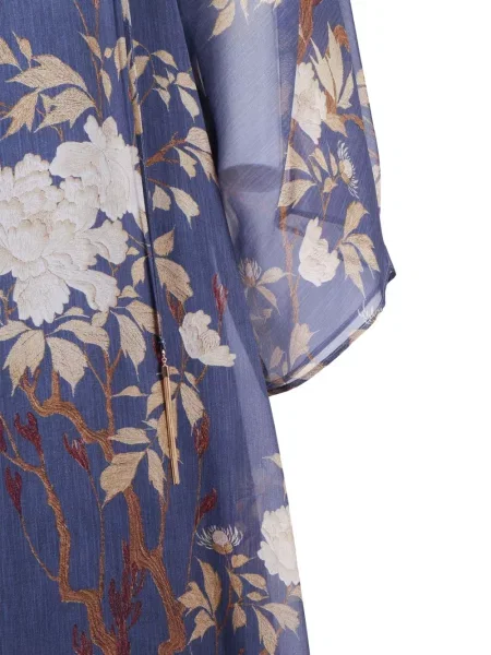 Rochie florală Max Mara cu model floral cu imagine albastru